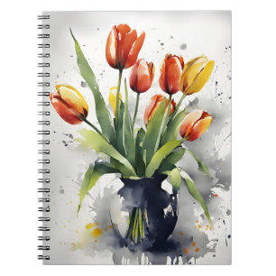 Carnet Tulipes - Fleurs aquarelles