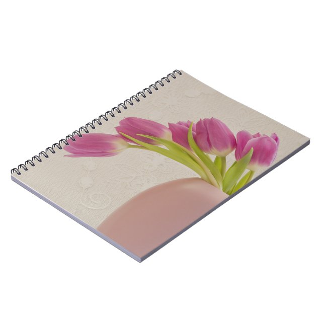 Carnet Tulipes Roses Et Dentelles (Côté gauche)
