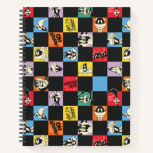 Carnet TUNES LOONEY™ en noir et blanc en Checker coloré