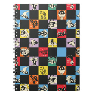 Carnet TUNES LOONEY™ en noir et blanc en Checker coloré