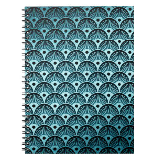 Carnet Turquise, art déco, vintage, belle, motif, mignone