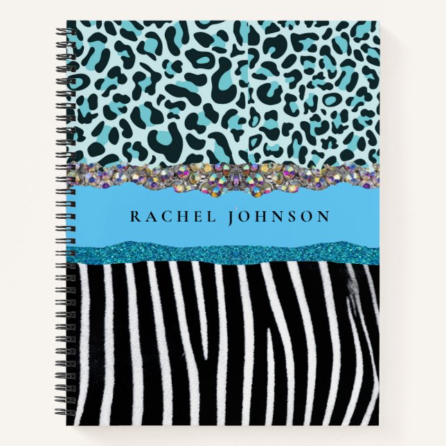 Carnet Turquoise Blue Turquoise Girl Moderne Glam Retro (Devant)
