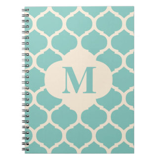 Carnet turquoise de monogramme de Marocain