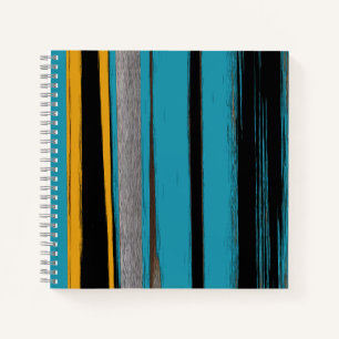 Carnet Turquoise Et Noire - Bandes D'Art Abstraites