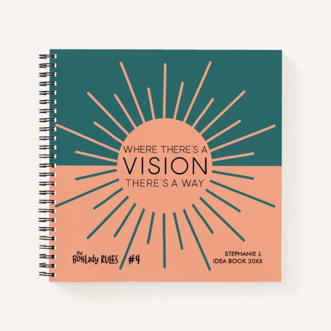 Carnet Turquoise et Peach Sun BossLady Rules #4 (Devant)