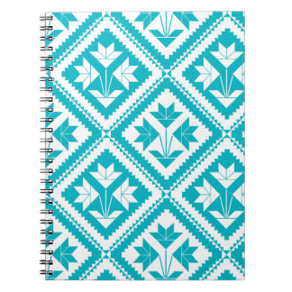 Carnet Turquoise Floral Quilt Spiral Notebook