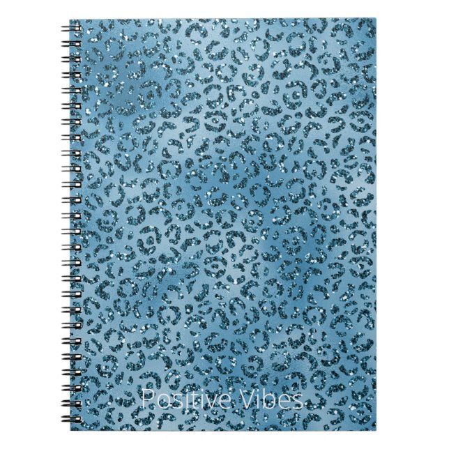 Carnet Turquoise leopard bleu (Devant)