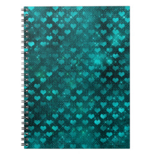 Carnet Turquoise Ombre Parties scintillant de Glam Motif 