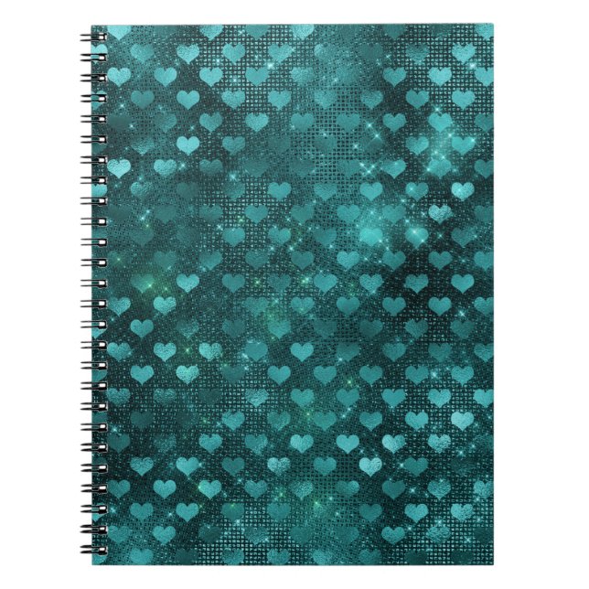 Carnet Turquoise Ombre Parties scintillant de Glam Motif  (Devant)