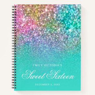 Carnet Turquoise Ombre Sirène Parties scintillant Sweet 1