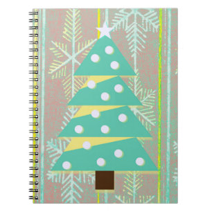 Carnet Turquoise style Vintage sapin de Noël