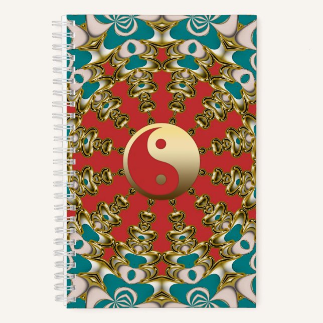 Carnet Turquoise Sunshine Gold Yin Yang (Recto)