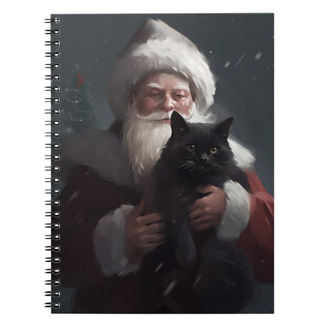 Carnet Tuxedo Chat avec Noël Festif du Père Noël (Devant)