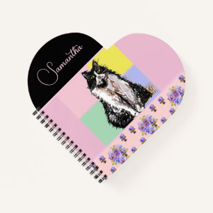 Carnet Tuxedo Chat Chats Pastel Filles Roses Personnalisa