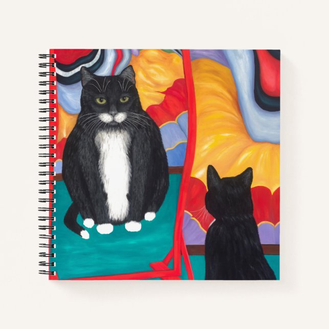 Carnet Tuxedo Fun House Fat Cat Spiral Noeud Petit (Devant)