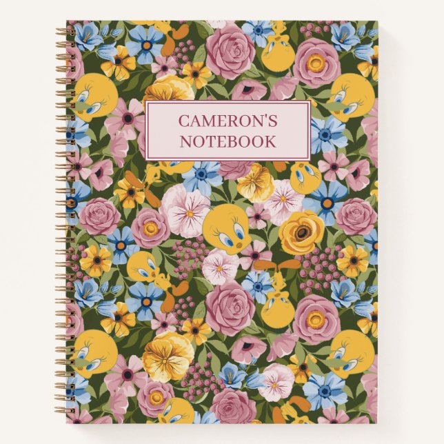 Carnet TWEETY™ Floral Embroidery Pattern (Devant)