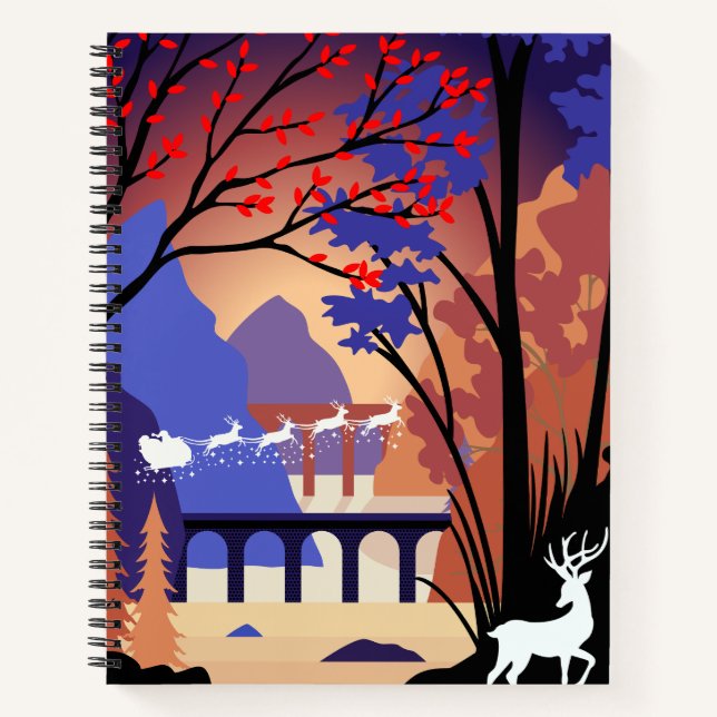 Carnet Twilight Forest Christmas Santa Sleigh (Devant)