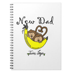 Carnet Twin Boys Singes Nouveau Papa Cadeaux