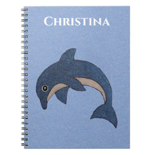 Carnet Type de dessin à la cire Saupoudrer Dauphin Bleu f