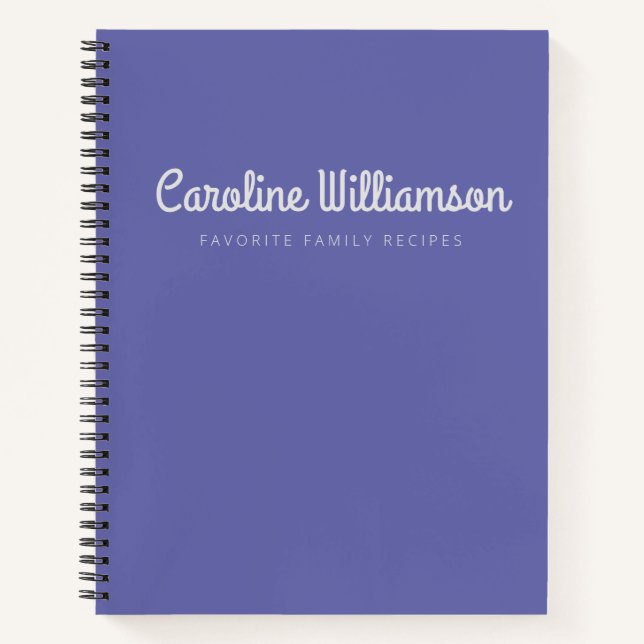 Carnet Type de script minimaliste Recette personnalisée v (Devant)