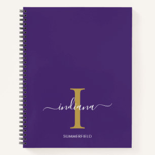 Carnet Typographie de script monographique Purple Personn