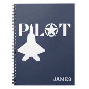 Carnet Typographie du pilote & avion, Minimaliste, Person