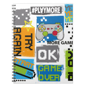 Carnet Typographie Game impression pixel. Illustration du