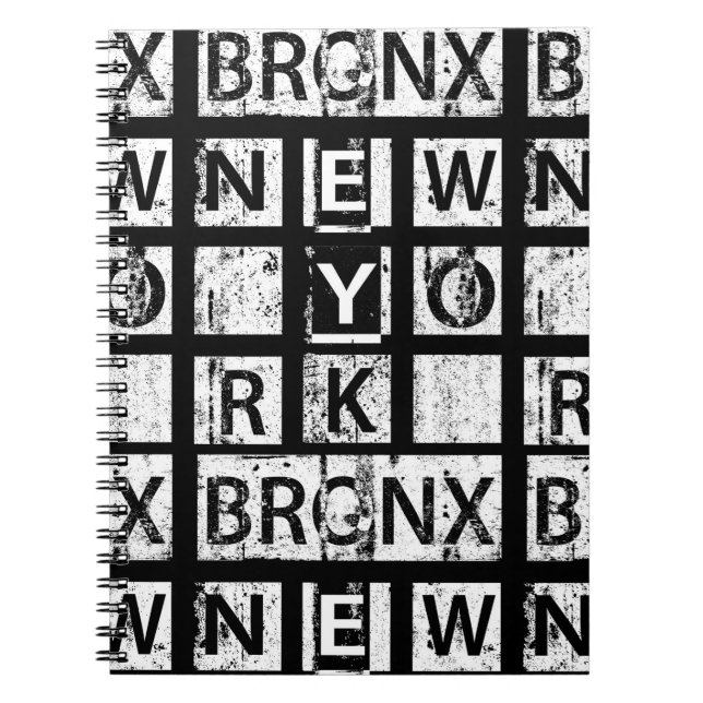 Carnet Typographie grunge de Bronx New York | (Devant)
