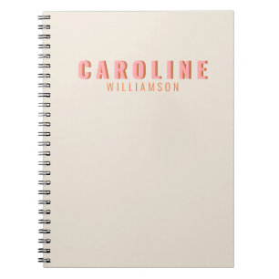 Carnet Typographie rétro rose et orange Creative Custom
