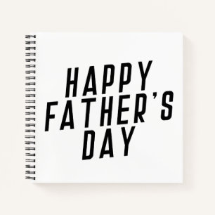 Carnet Typographie simple de Fête des pères heureuse Or
