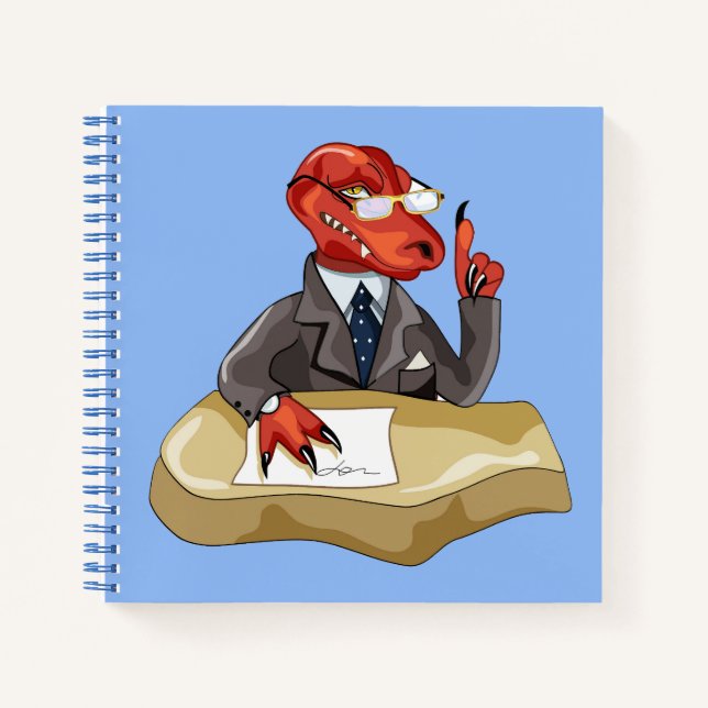 Carnet Tyrannosaurus Rex Boss Assis À Un Bureau. 2 (Devant)