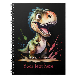 Carnet Tyrannosaurus Rex Watercolor Splash Personnalisé