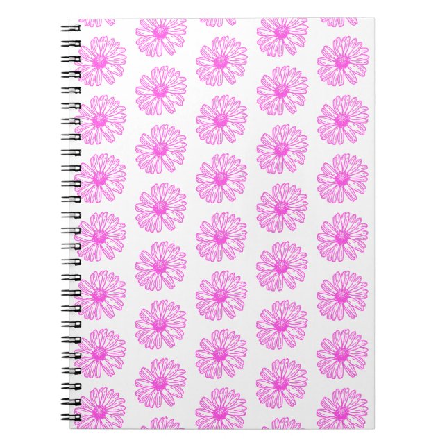 Carnet Ultra Rose Fleur de marguerite Impression, Hippie  (Devant)