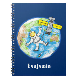 Carnet Un astronaute amusant dans l'espace et la bande de