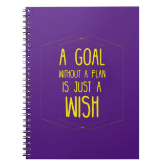 Carnet Un but sans une citation inspirante de plan