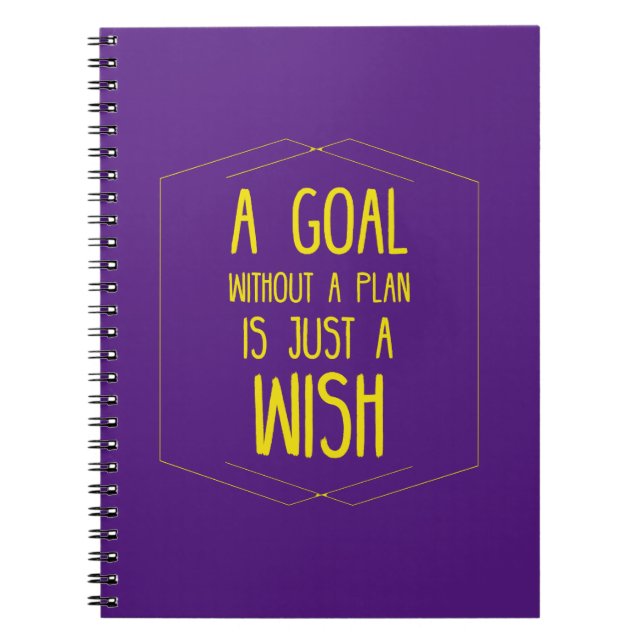 Carnet Un but sans une citation inspirante de plan (Devant)