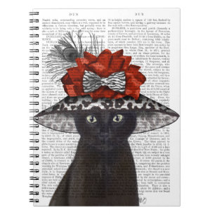 Carnet Un chat noir avec un Casquette fabuleux