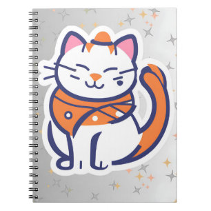 Carnet Un chat smoking blanc et rose très heureux Photo S