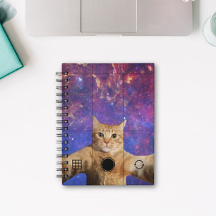 Carnet Un chat Tabby Rouge prend un selfie dans l'espace