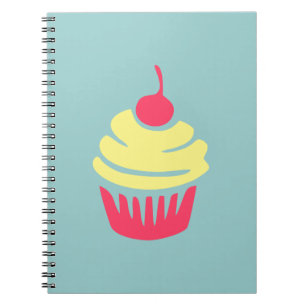 Carnet Un cupcake de rose et de jaune avec Cherry On Top