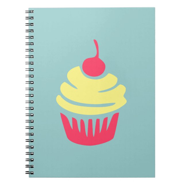 Carnet Un cupcake de rose et de jaune avec Cherry On Top (Devant)