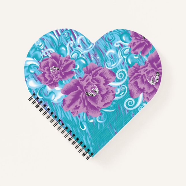 Carnet Un design textile dynamique avec violet et turq (Devant)