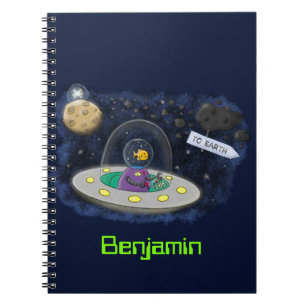 Carnet Un joli poisson heureux dans l'espace dessin animé