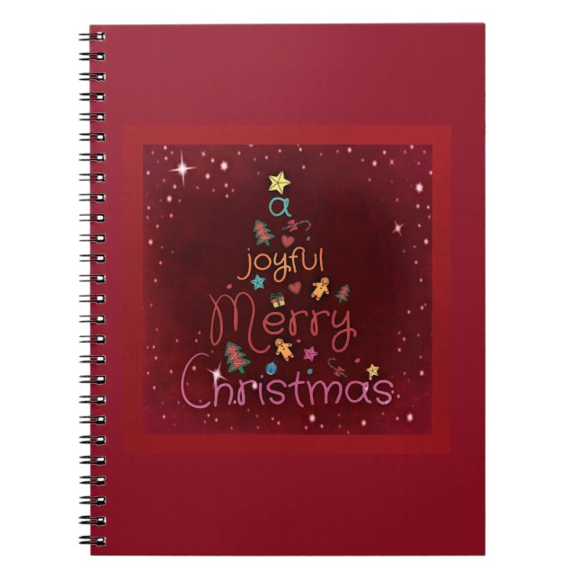Carnet Un joyeux Noël de Noël sur le rouge (Devant)