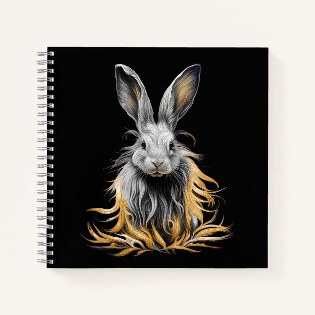 Carnet Un lapin gris génial en feu (Devant)