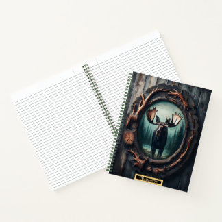 Carnet Un majestueux orignal encadré par l'art de la natu