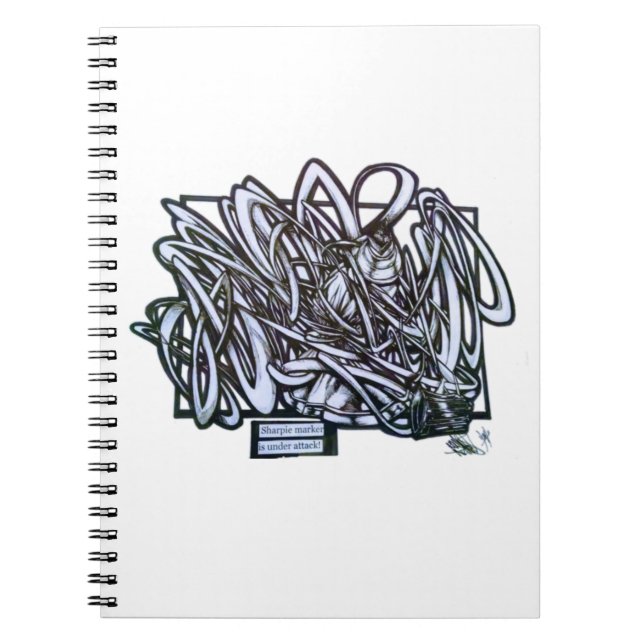 Carnet Un marqueur Sharpie contre un graffiti abstrait (Devant)