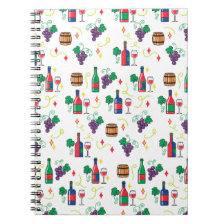 Carnet Un motif coloré sur le thème du vin