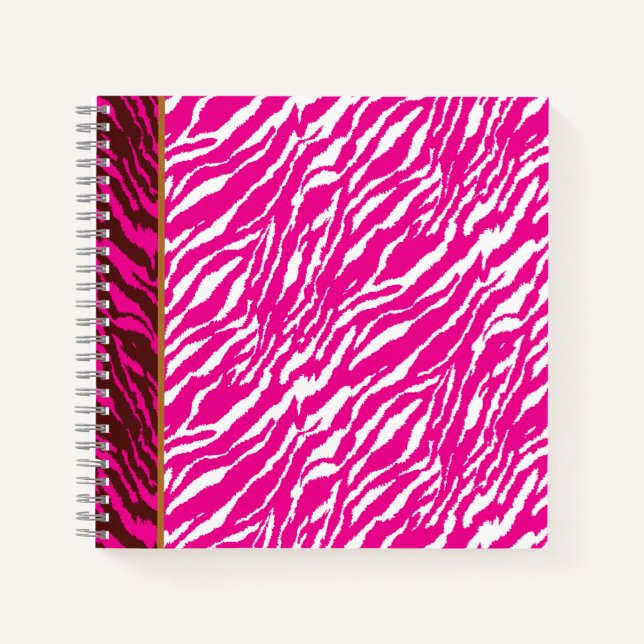 Carnet Un motif floral complexe en rose et blanc, art (Devant)