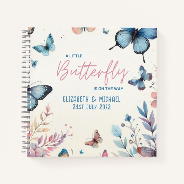 Carnet Un petit BUTTERFLY est sur le chemin Baby Girl Dou (Devant)